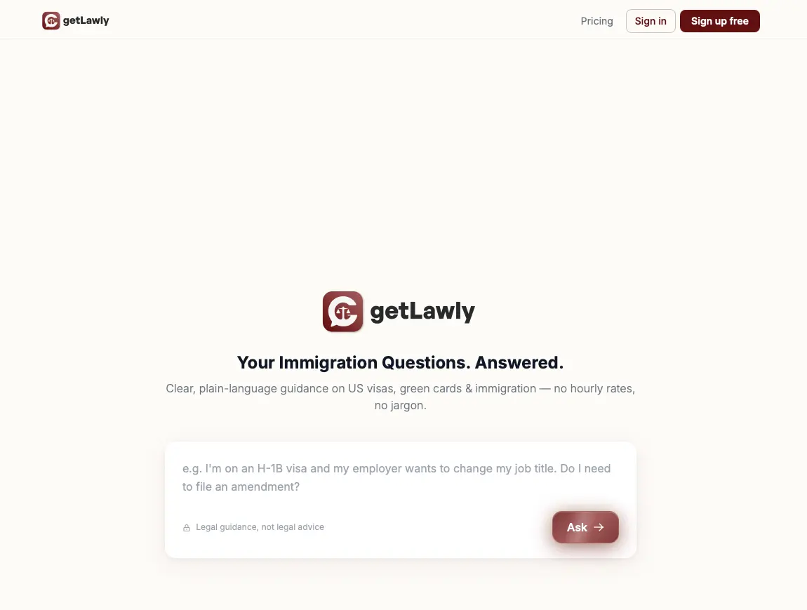 GetLawly chat interface